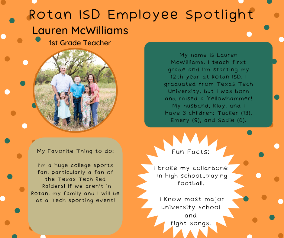 Rotan ISD Employee Spotlight